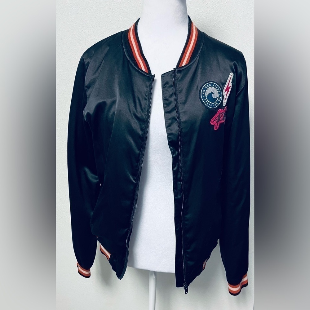 Blockcore Varsity Retro Style Full Zip Up Jacket Size Medium